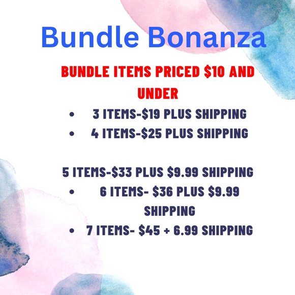 Bundle discounts for items priced $10 and under - Picture 1 of 1